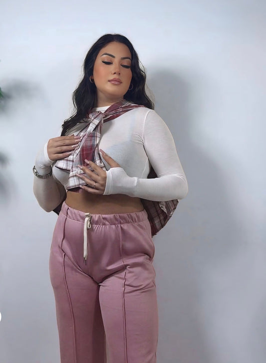 Maglia crop semi-velata