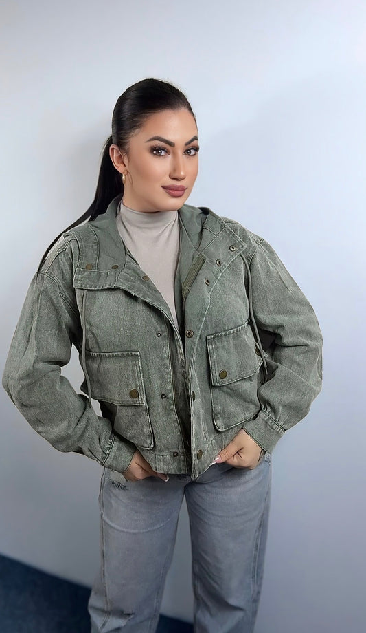 Giacca Denim verde